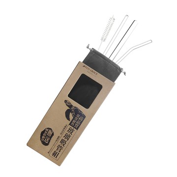 FUJI-GRACE 富士雅麗 SGS認證加厚耐熱環保玻璃吸管  4入  1組