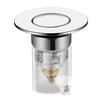 不鏽鋼按壓式面盆防堵彈跳芯  6.2 x 6.2 x 6.5cm  不鏽鋼色