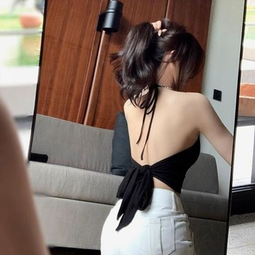 辣妹肚兜抹胸上衣夏外穿設計感美背掛脖小吊帶短款內搭背心女2025