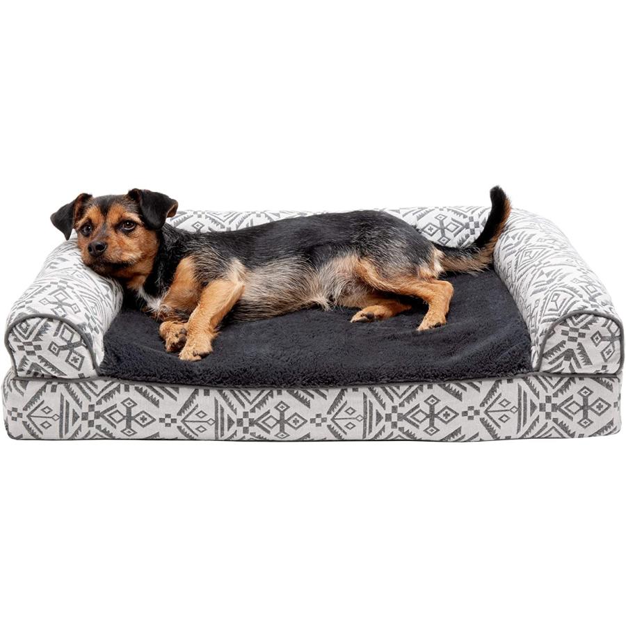 Furhaven Medium Cooling Gel Foam Dog Bed Plush Southwest Kilim