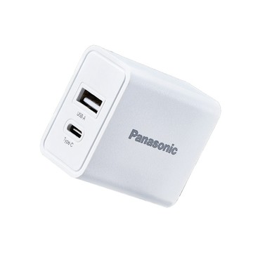 Panasonic 原廠 18W輕巧充 USB-A+TYPE-C 雙輸出充電器 摺疊插頭 電源供應器(白)