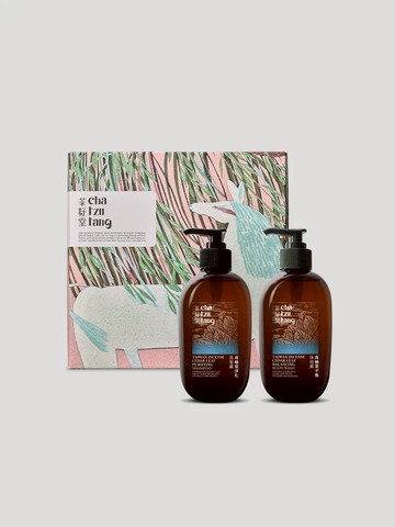 【茶籽堂】胭脂馬年度版畫 肖楠葉植萃雙入禮盒＿肖楠葉洗髮露330mL＋肖楠葉沐浴露330mL