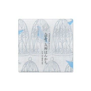 京友禪染手帕 / 藍鳥 銀色