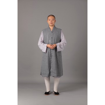 現貨供應 弘喧 中掛背心 斜紋布 和尚 外出 秋冬 出家人 高僧 比丘尼 禮佛 修行 拜佛 法會 袈裟 海清 短掛 披衣