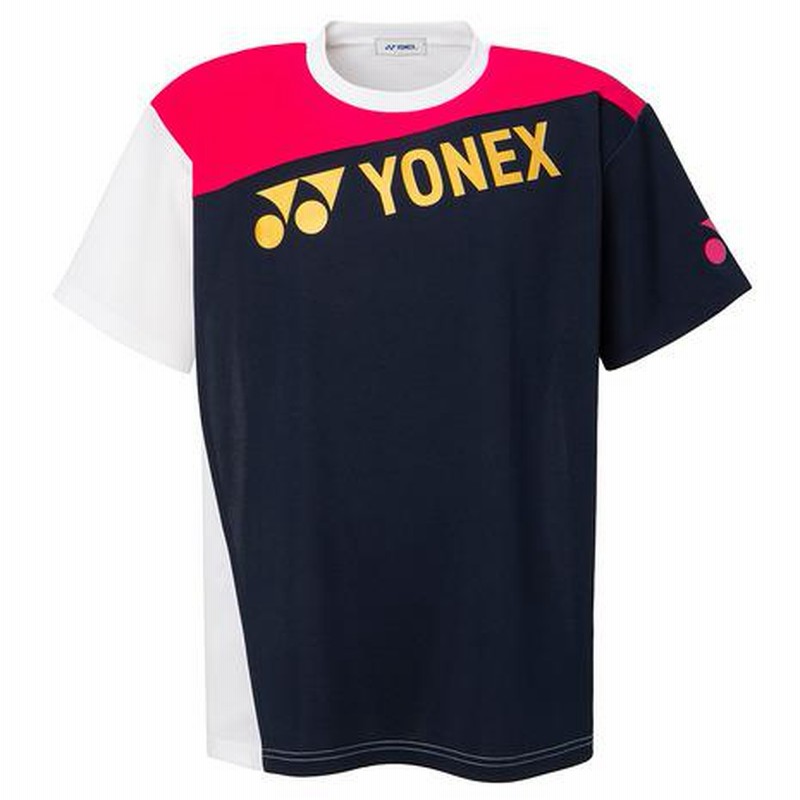 ヨネックス Yonex テニスウェア Tシャツ メンズ Rwx002 675 半袖 吸汗速乾 ロゴ ネイビー ピンク バドミントンウェア メンズ レディース 通販 Lineポイント最大0 5 Get Lineショッピング