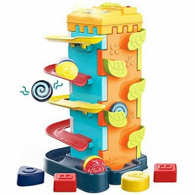 Remoking 多機能 5の1 スロープトイ 早期教育 赤ちゃん おもちゃ 知育玩具 積み木 男の子 おもちゃ 女の子 音楽ライト 組み立ておもちゃ ハンドル はめこみ 滑空車 2台セット 図形認知 早期開発 指先訓練 誕生日 プレゼント クリスマス ギフト 出産祝い 入園祝い 幼稚園