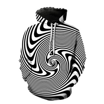 3D abstract line hooded long sleeve hoodie3D線條連帽長袖衛衣