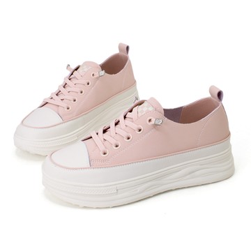 Anona 輕甜率性真皮厚底休閒小白鞋