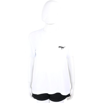 MSGM 草寫字刺繡白色短袖TEE T恤(女款)