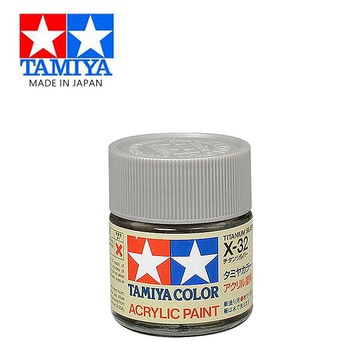 【鋼普拉】現貨 TAMIYA 田宮 X-32 X32 亮光鈦銀色 分色擦拭法 水性法瑯漆 模型漆 81532 10ml