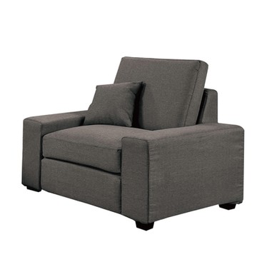 文創集 美琪現代灰加厚綸滌絨布單人座沙發椅-94x85x87cm免組