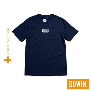 EDWIN 男款 人氣復刻 橘標 職人手繪LOGO短袖T恤(丈青色)