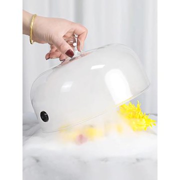 創意分子料理美食玻璃帶孔煙熏罩耐高溫干冰意境菜餐具甜品展示罩