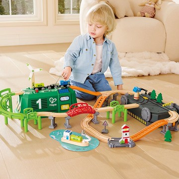 德國Hape 綠色能源火車收納組