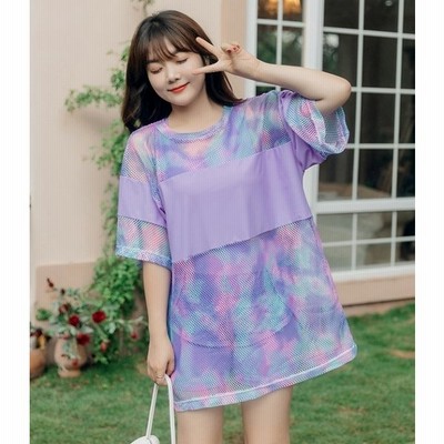 水着 レディース タンキニ水着 3点セット 大きいサイズ 3l 4l 5l 6l 韓国 体型カバー カバーアップ Tシャツ 露出少なめ 可愛い 黒 セパレート水着 通販 Lineポイント最大get Lineショッピング