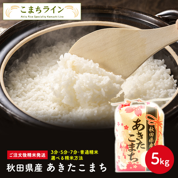 秋田県産　あきたこまち　5ｋｇ　令和5年産　米びつ当番プレゼント付き　白米　精米したて　送料無料