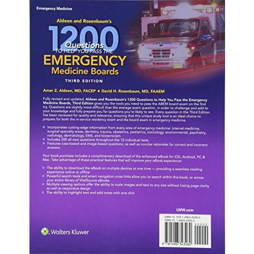 Aldeen and Rosenbaum's 1200 Questions to Help You Pass the Emergency Medici