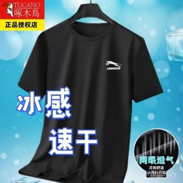 A臺灣出🌷夏季冰絲短袖t恤男士寬鬆大碼男裝休閒百搭體恤衫韓版上衣服 CIFQ