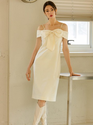 Ribbon Dress - Cream
