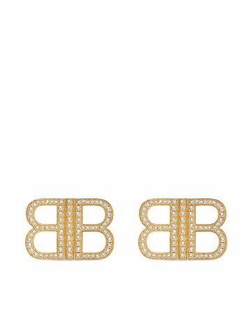 Balenciaga - BB 2.0 logo earrings - women - Aluminium/Brass/glass - One Size - Gold