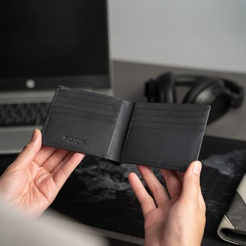 【BRAUN BUFFEL 德國小金牛】台灣總代理 尚恩A 8卡男夾 (網路限定)-黑色/ BF354-313-BK