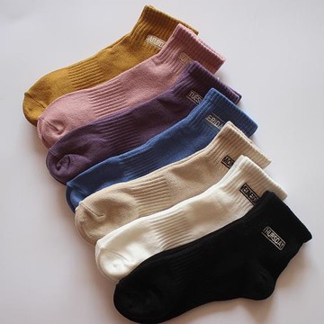 6雙襪子女士春秋中筒襪純棉襪防臭短款短襪 中短筒春夏薄款黑色襪