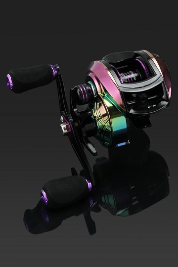 極光水滴輪全金屬炫彩微物橋筏釣輪路亞漁輪打黑遠投防炸線漁線輪