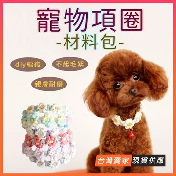 附影片🔥DIY寵物項圈 小花項圈 手工寵物項圈 狗狗掛脖 貓貓掛脖 INS 手工編織花朵 雛菊項圈 自製寵物項圈 材料包