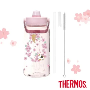 【THERMOS膳魔師】櫻花小貓篇附吸管組輕水瓶2000ml(TP436TSK-PK)