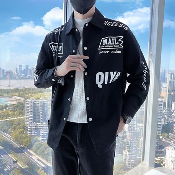 飛行員夾克男春秋新款字母印花休閑外套美式機能沖鋒衣男士機車服