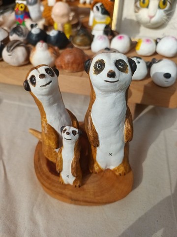 出遊狐蒙家族禮物/客製化/居家辦公室/手工捏塑非模型