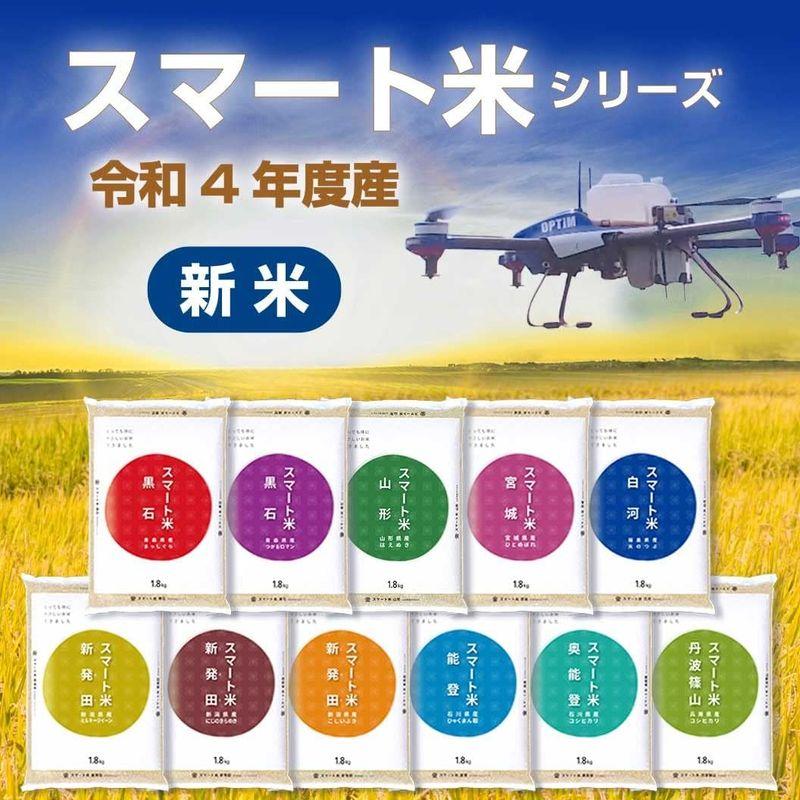 スマート米 山形県産 はえぬき 無洗米玄米 (節減対象農薬40%以下) (1.8kg)