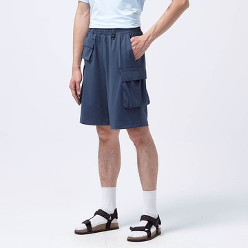 【寶特瓶紗】台灣製COZEE-飛梭工裝短褲-藍雁