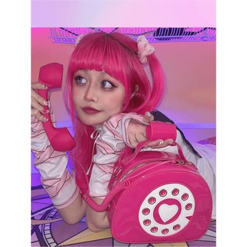 可接聽 原宿風Y2K千禧辣妹痞幼同款芭比電話機復古斜挎包單肩包袋