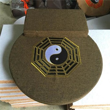 八卦打坐墊圓形椰棕刺繡坐墊蒲團拜墊禪墊道家可拆洗亞麻禪修墊c^