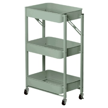 ONE HOUSE 免安裝折疊收納推車 LM-K313-8  3層  墨綠色