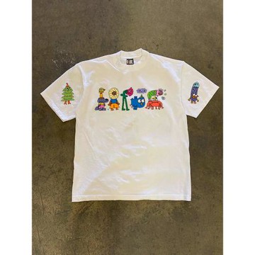 搞錢做慈善 3A260克純棉雙紗！向上俠！重磅情侶女寬松短袖T恤男