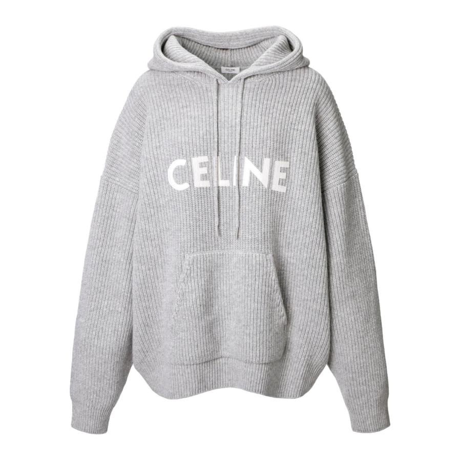 セリーヌ CELINE ニットパーカ フーディ グレー メンズ 2a85w