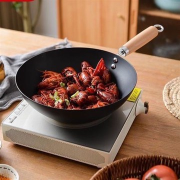 日式小鐵鍋窒化無涂層鍋一人食小鍋通用炒菜鍋平底不粘鍋極鐵炒鍋