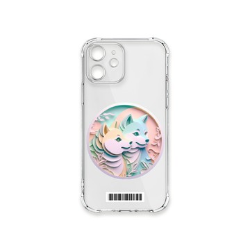 iPhone 12 殼 TRON IPhone 12 可愛紙雕柴犬  載具 四角防摔殼 手機殼