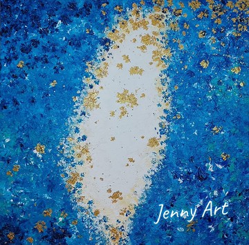 【花現台灣】系列-藍  抽象畫 壓克力畫 無框畫 畫作 掛畫 擺設