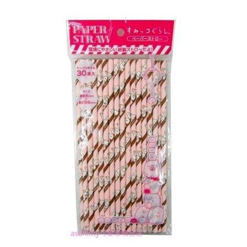 asdfkitty*日本san-x角落生物粉咖啡6mm紙吸管/環保吸管-30入-日本正版商品