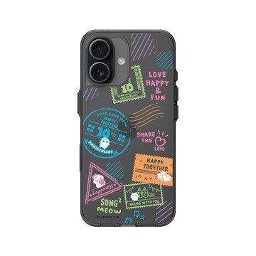 iPhone 17 Clear (相機按鈕) 酷墨灰 - 爽爽貓 Song Song Meow by SECOND - 爽爽貓十周年旅行印章