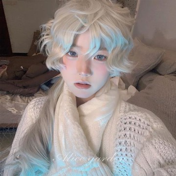 假發女短卷發網紅基佬毛男女lolita逼真全頭套古典歐式逼真jk短發