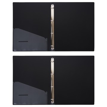 Lan CHYn 連勤牌文具 四孔3/4/圓型夾 小背寬 lc-9001-4r k pp  黑色  2個