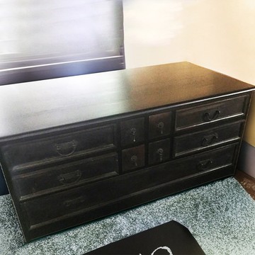 【吉迪市100%全柚木家具】KLA-04 柚木黑色特殊塗裝咖啡桌