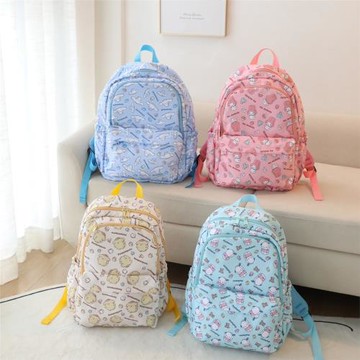 三麗鷗卡通休閑旅行雙肩包女孩牛津布碎花大容量背包學生減負書包