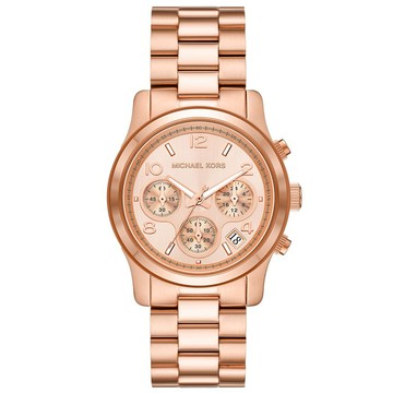 【活動價! 限時78折!】MK Michael Kors Runway 雅致風情三眼計時不鏽鋼腕錶/玫瑰金 MK7324 公司貨保固 熱賣中!