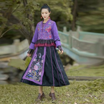 民族風漢服改良新中式短款外套中式開襟復古文藝上衣