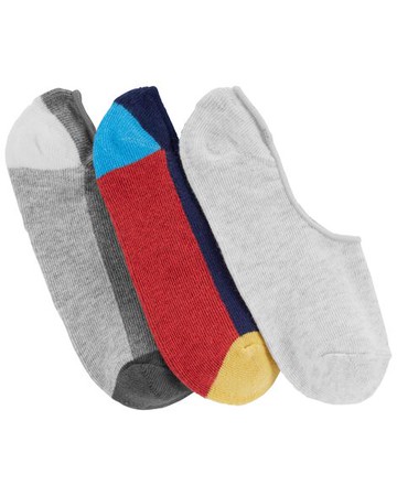 Kid 3-Pack Colorblock No-Show Socks